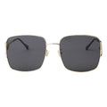 Gucci GG1018SK 001 Rectangular Sunglasses – Gold Metal Frame / Grey Nylon Lens – 58 mm