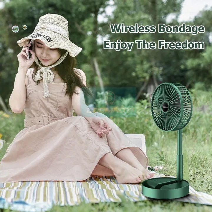 Desktop Foldable Fan Portable Household USB Rechargeable Retractable  Fan Electric Adjustable Low Noise Long Standby Fan -Random Color - My Store