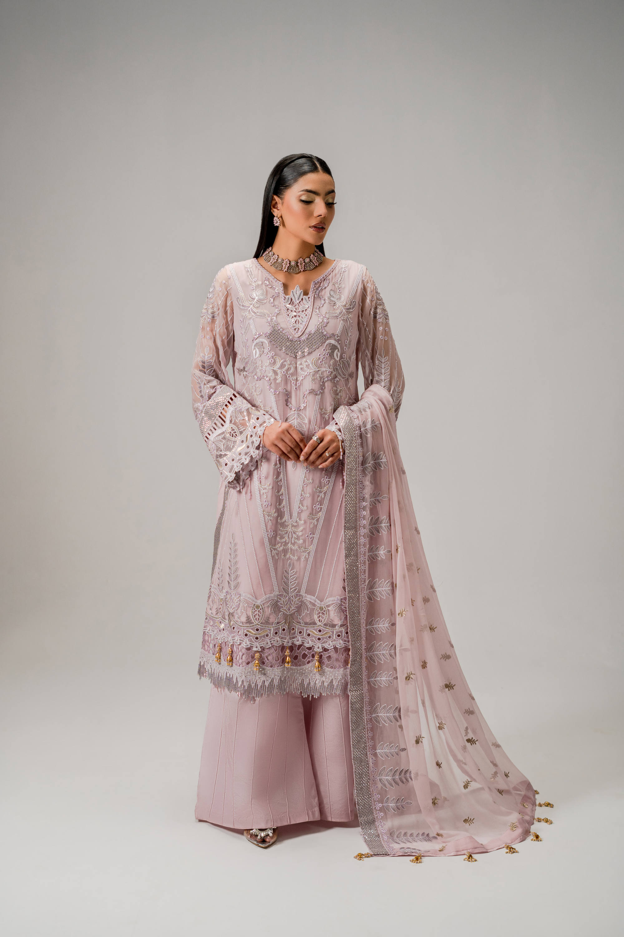 AURA Vol-01 By Zebtan Unstitched 3 Piece Luxury Formals Suit-AR-05 | Aura Vol-01