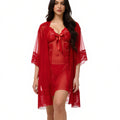 Lingerie Set with Gown - Zest - Red