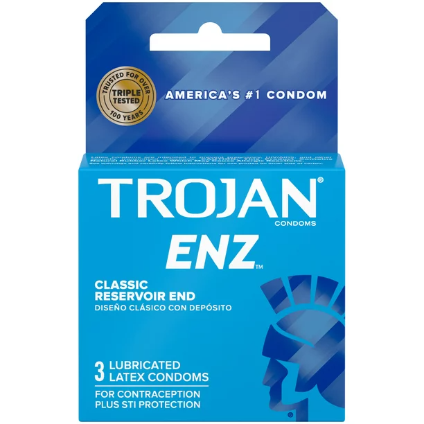 Trojan Condom Enz Classic Premium Lubricant 3Ct