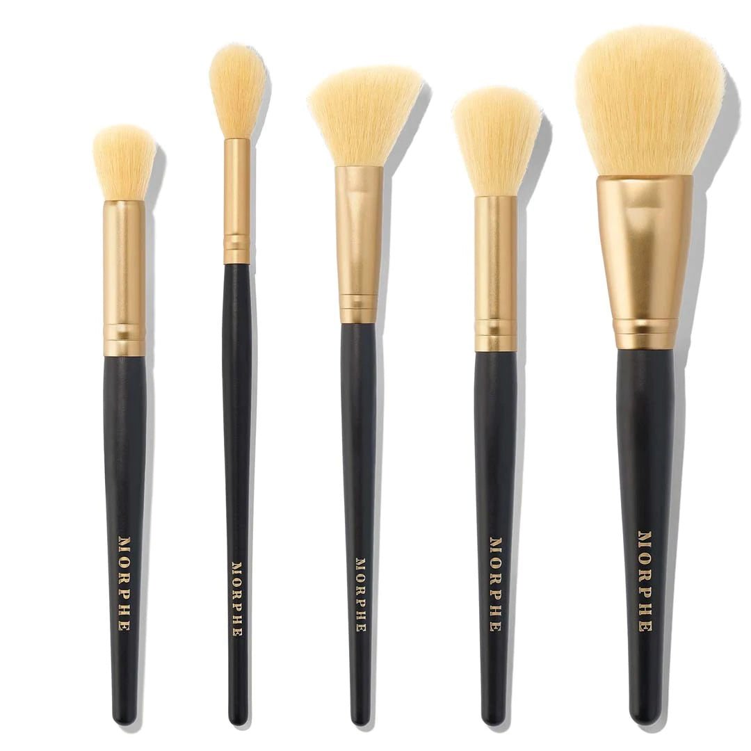 Morphe Complexion Crew 5 Pcs  Brush Collection+ Bag