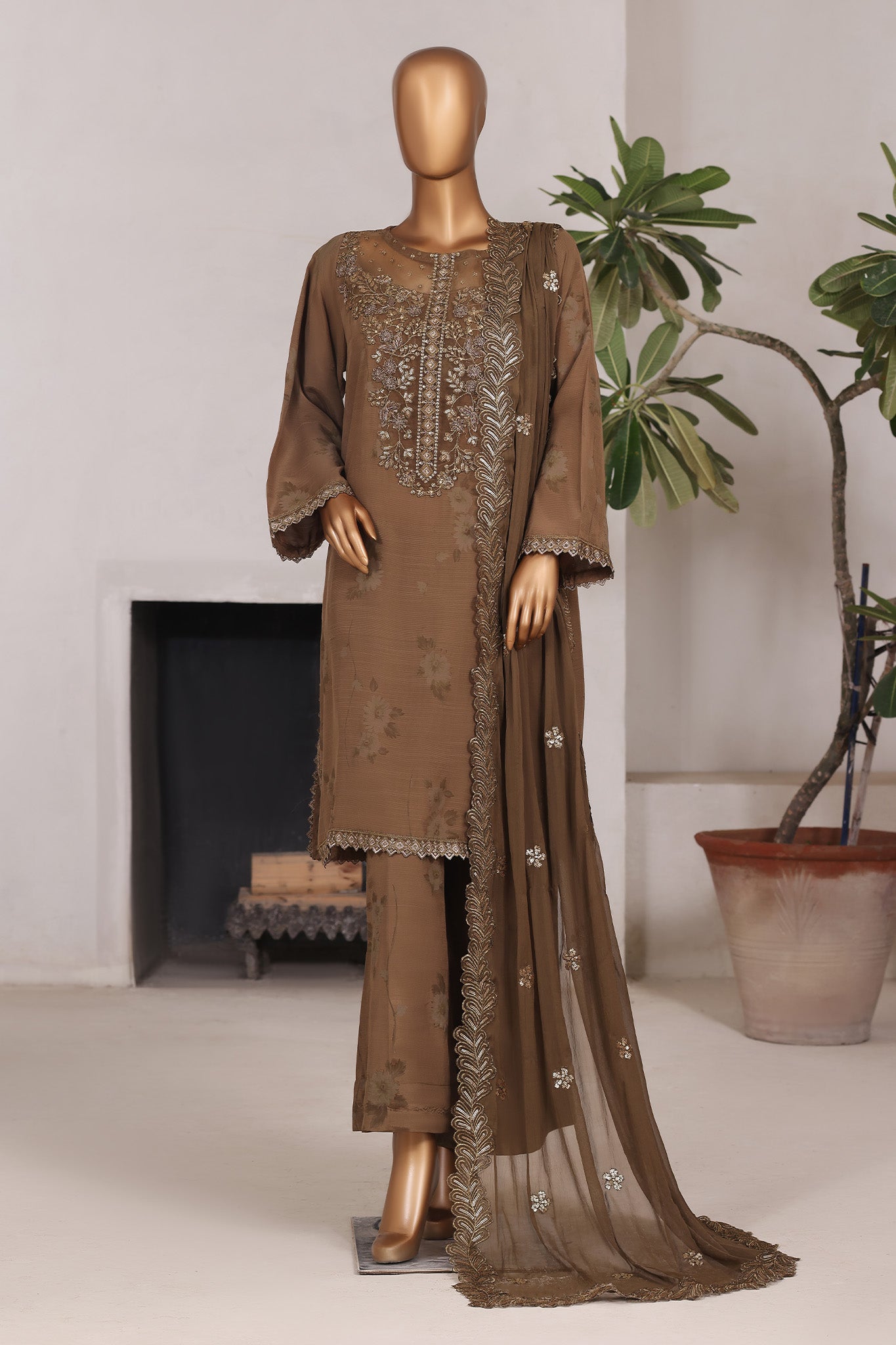 Khombi Stitched 3 Piece Luxury Formals Collection'2025-197-M-Raindeer