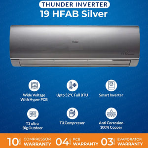 Haier Inverter AC | Model 19HFAB-G | T3 Inverter Series |HeaT And Cool DC Inverter | 1.5 Ton |T3 Compressor-Self Cleaning- WiFi Enable- Anti-Corrosion- 4D Air Flow Latest Model
