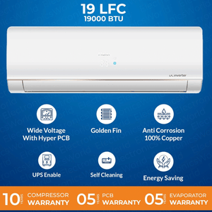 Haier Ac 1.5 Ton DC Inverter Split | Model - HSU-19LF | 19000 BTU UPS Enabled | Self Cleaning | Turbo Cooling