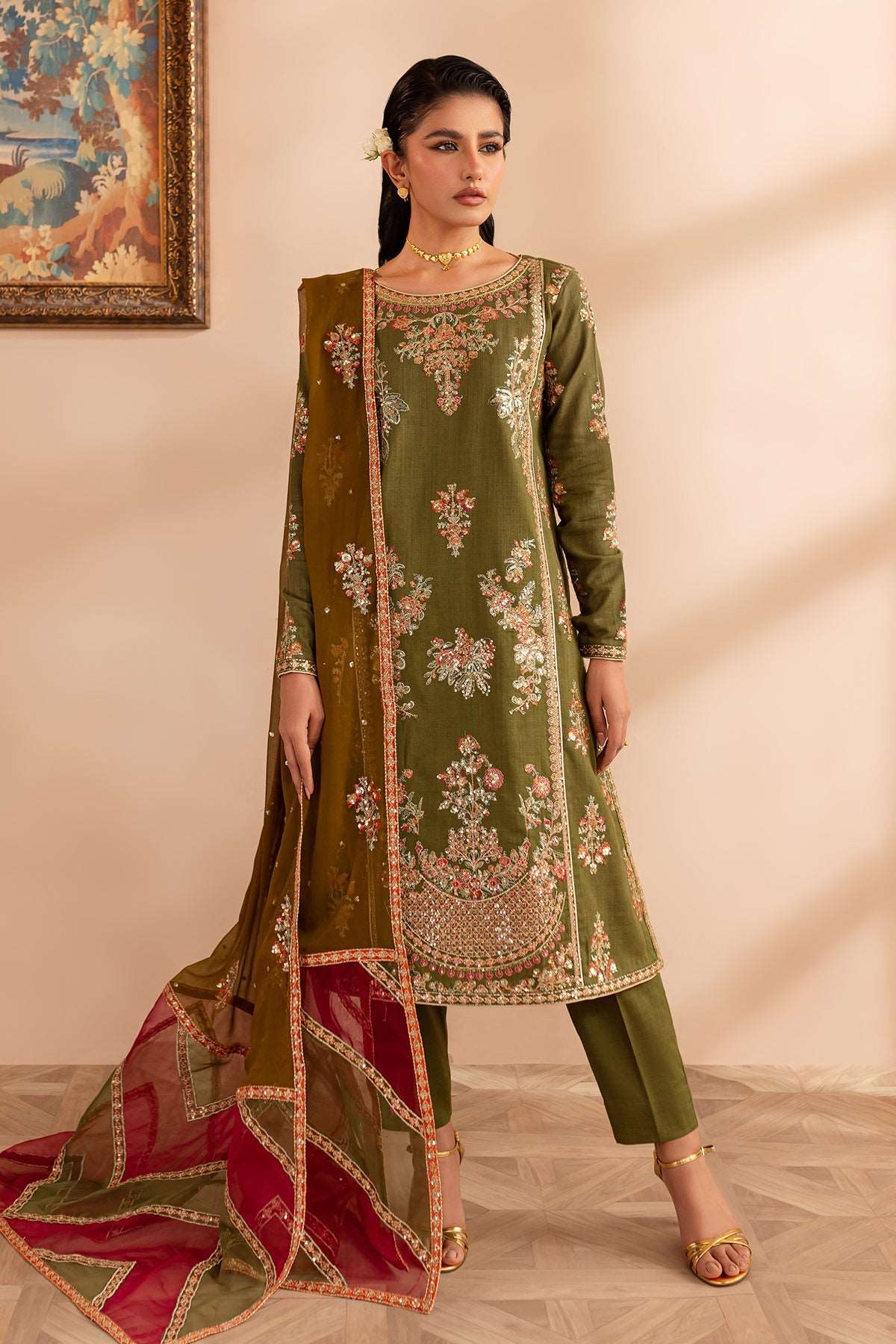 Rangrez By Emaan Adeel Stitched 3 Piece Luxury Winter Suit-Riwaaz