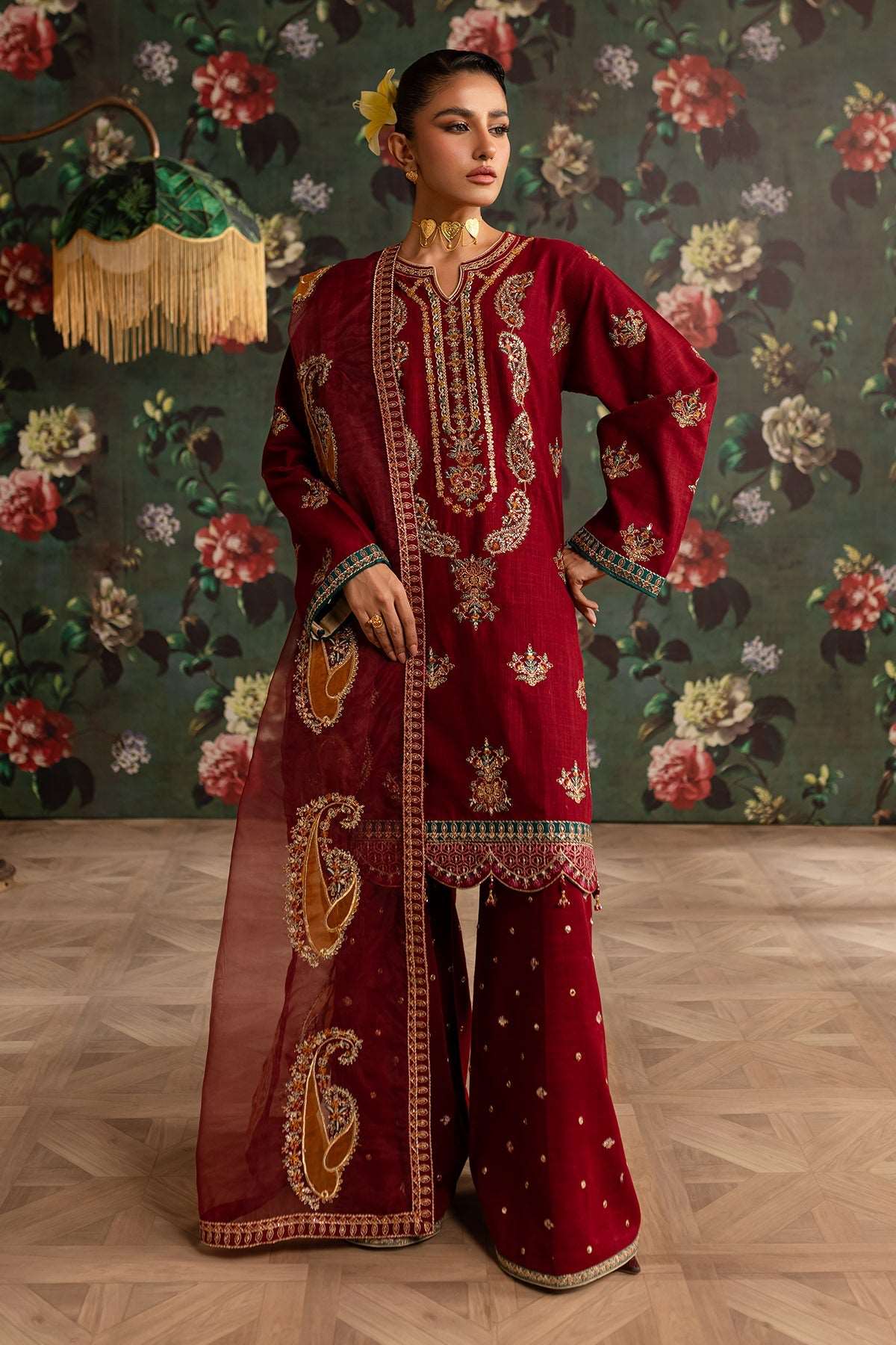 Rangrez By Emaan Adeel Stitched 3 Piece Luxury Winter Suit-Mahi