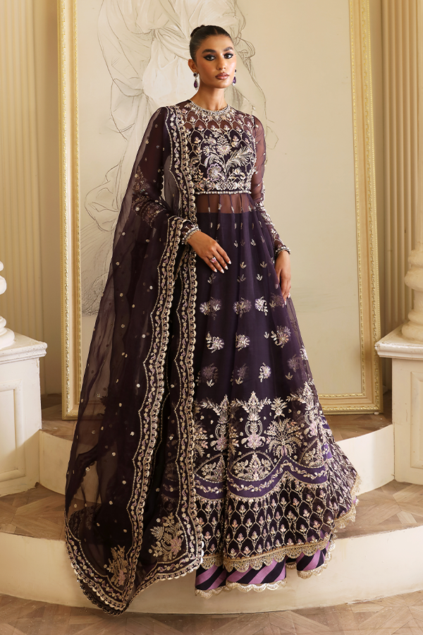 Nyra Unstitched 3 Piece Wedding Festive Suit-Evolet