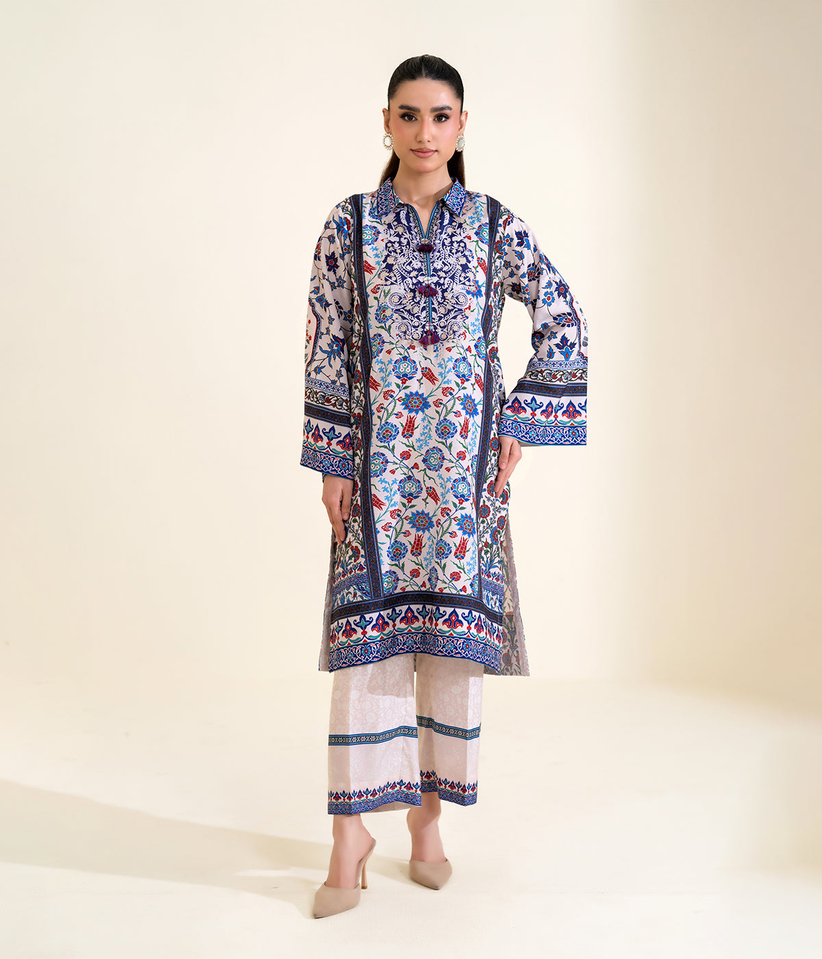 Sinopia Stitched 2 Piece Summer Women Suit-SS26-016-Multi