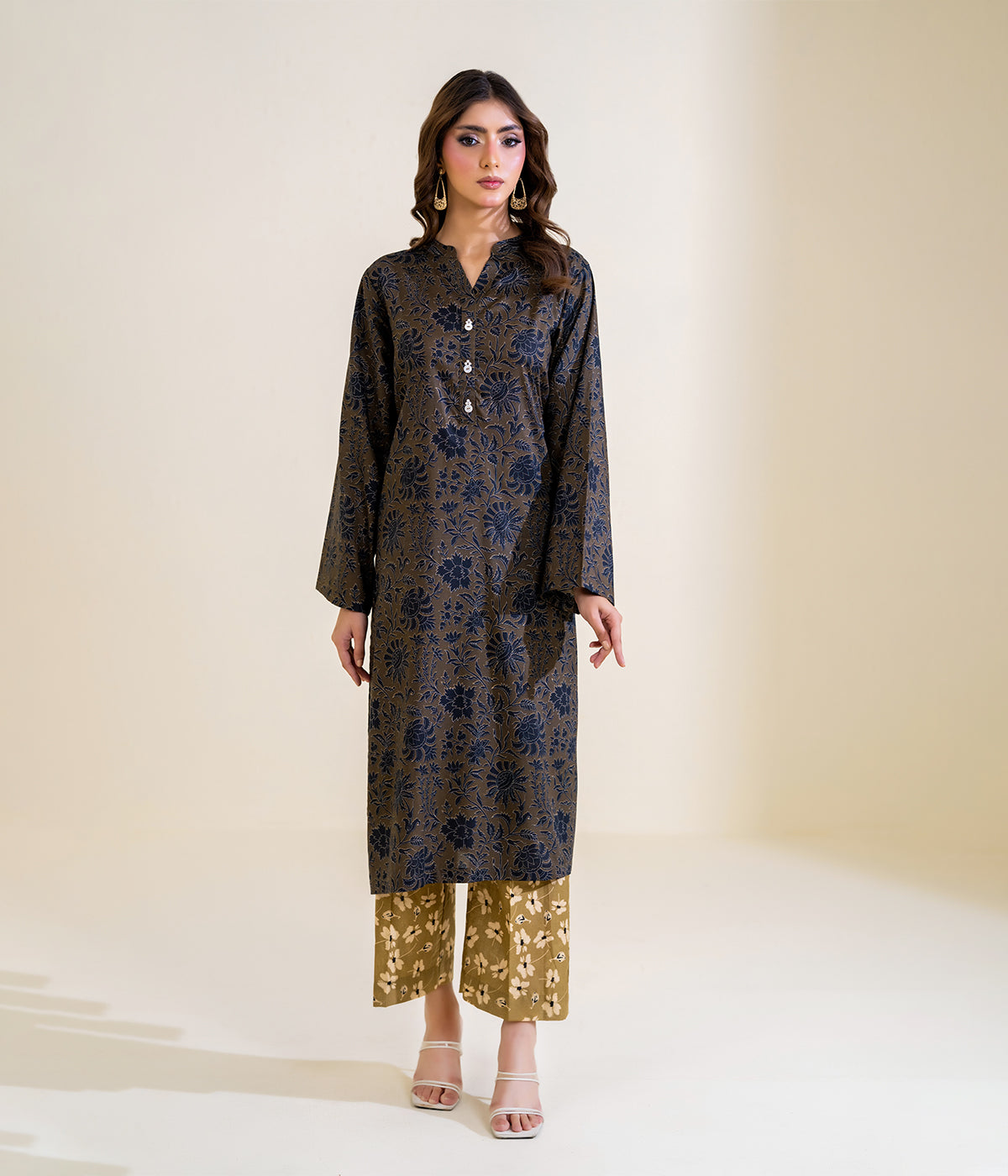 Sinopia Stitched 2 Piece Summer Women Suit-SS26-012-Dark Brown