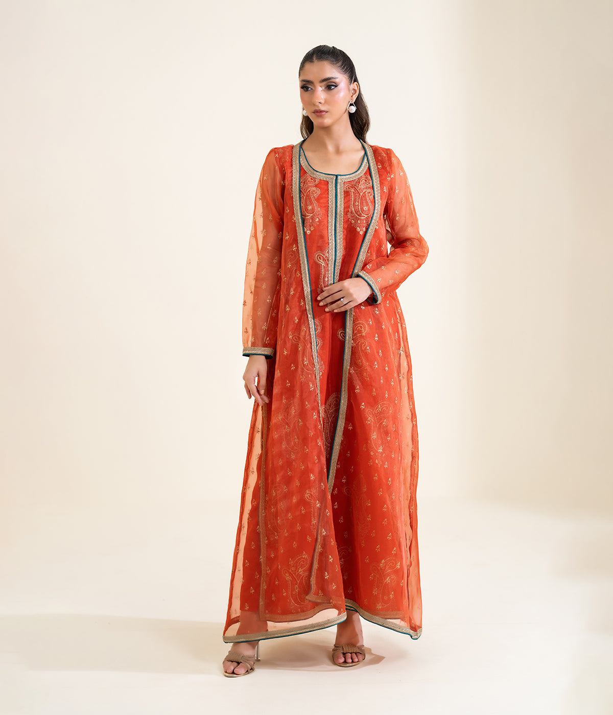 Sinopia Stitched 3 Piece Luxury Formals Suit-SSBP26-009-Red