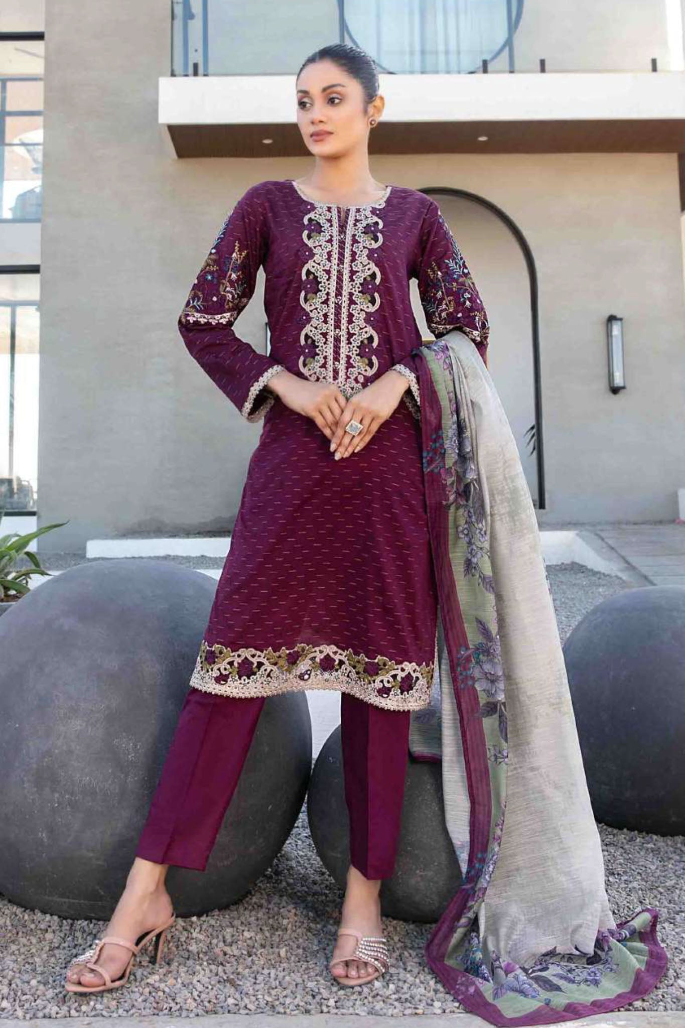 Calafia By Tawakkal Stitched 3 Piece Emb Lawn Collection-D-3143