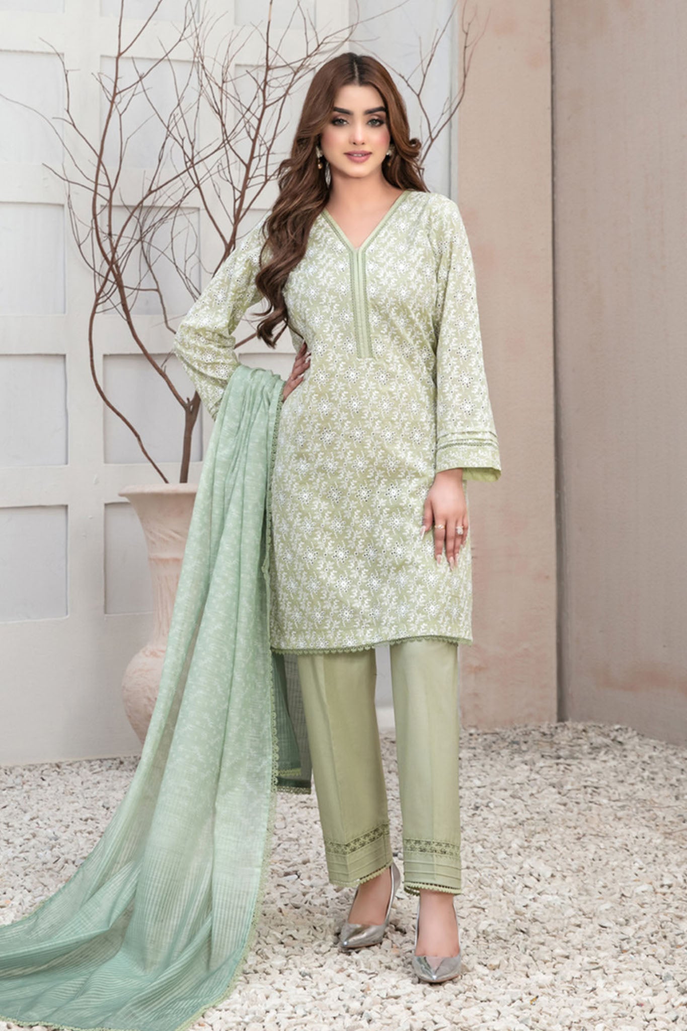 RIfna  By Tawakkal Stitched 3 Piece Emb Lawn Collection-D-2916