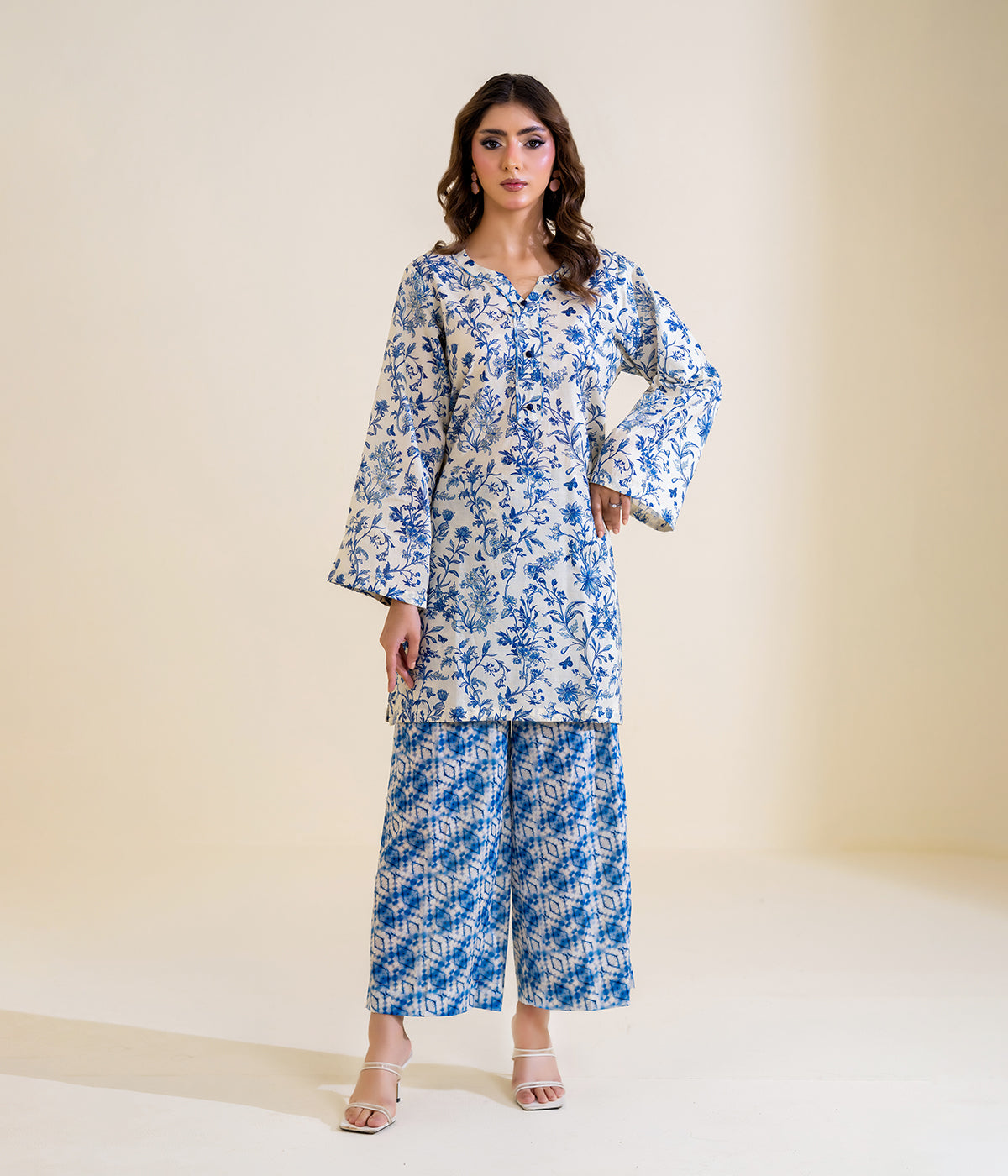 Har Din By Sinopia Stitched 2 Piece Printed Summer Lawn Suit-SS26-041-Beige