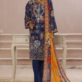 Bin Saeed Stitched 3 Piece Exclusive Emb Lawn Vol-05 Collection-SM-1942-Blue