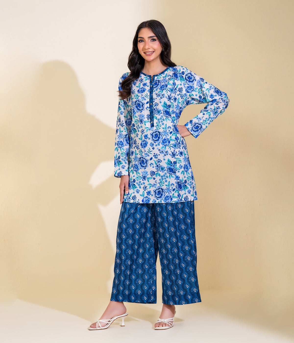 Har Din By Sinopia Stitched 2 Piece Printed Summer Lawn Suit-SS26-042-L/Navy