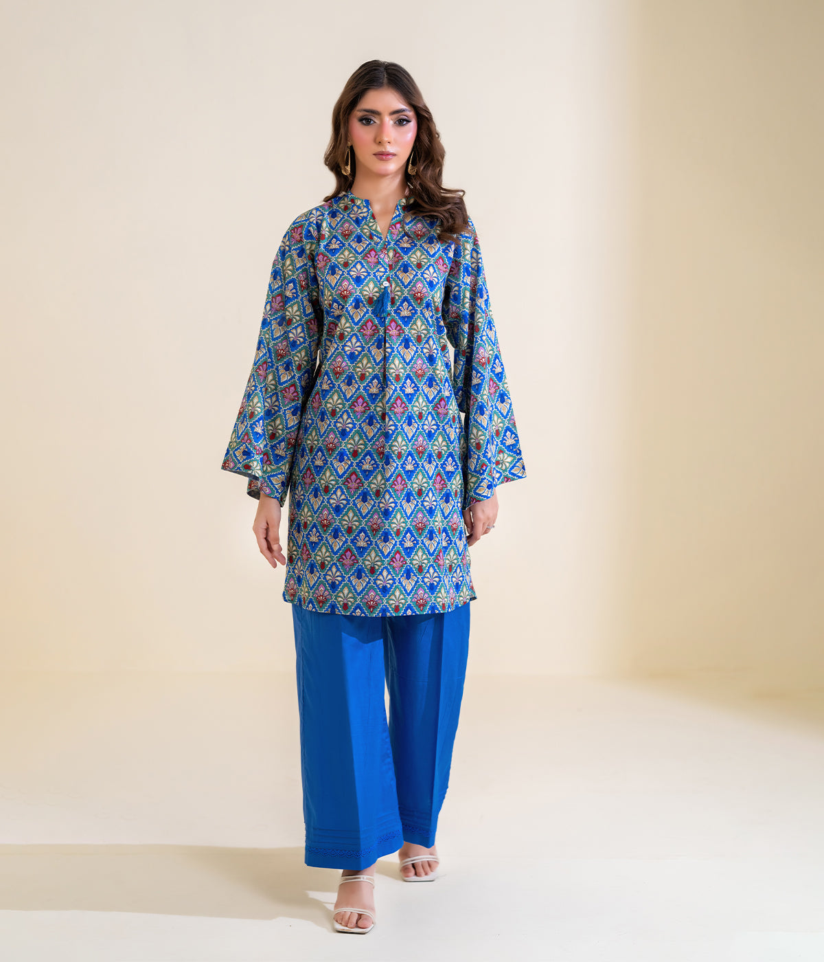 Sinopia Stitched 2 Piece Summer Women Suit-SS26-003-Light Blue