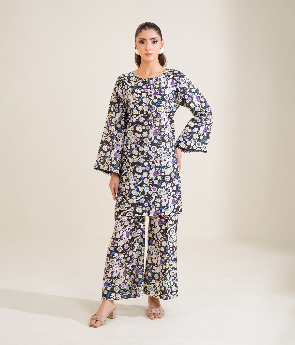 Har Din By Sinopia Stitched 2 Piece Printed Summer Lawn Suit-SS26-035-Black