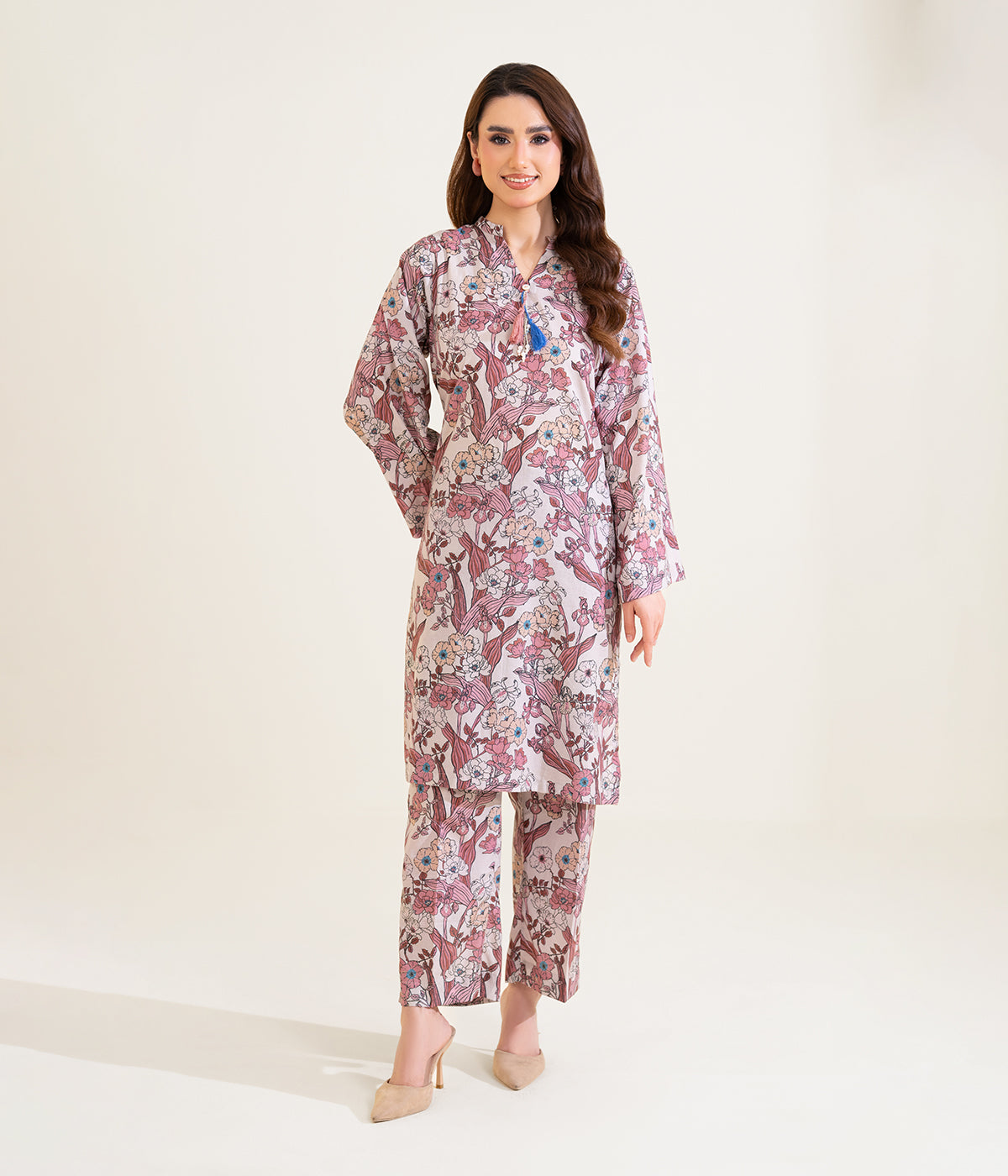 Sinopia Stitched 2 Piece Summer Women Suit-SS26-005-Beige