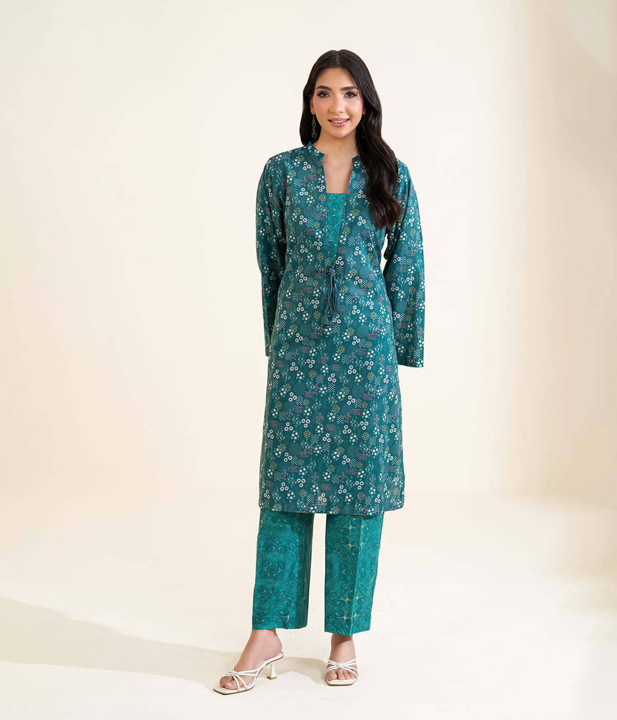Sinopia Stitched 2 Piece Summer Women Suit-SS26-009-Green