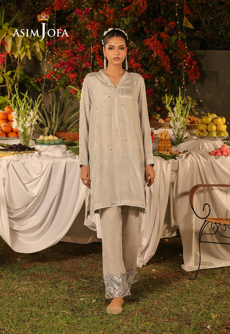 Asim Jofa Essential Pret Drop 8 Ajpb-172 Embroidered Raw Silk 2Pc