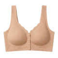 Seamless Front-Button Bra - Roselle Ribbed - Skin