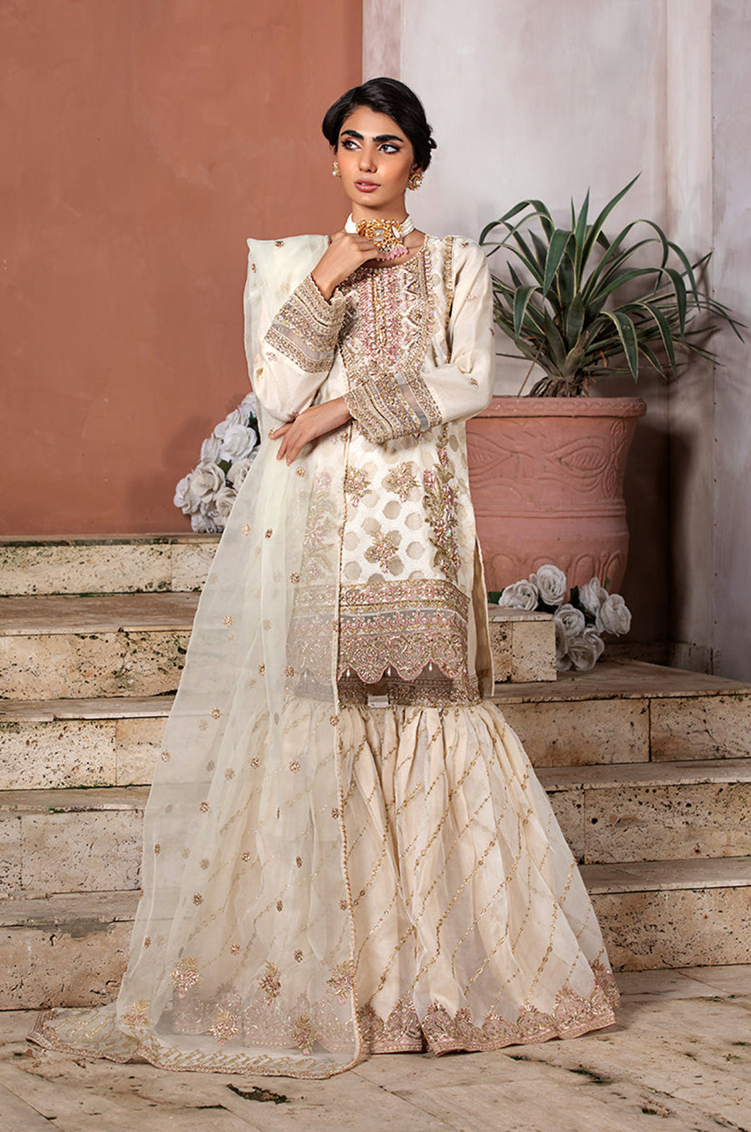 Tabeer By Diara Couture Stitched 3 Piece Formals Suit-SHAHNOOR - US-493