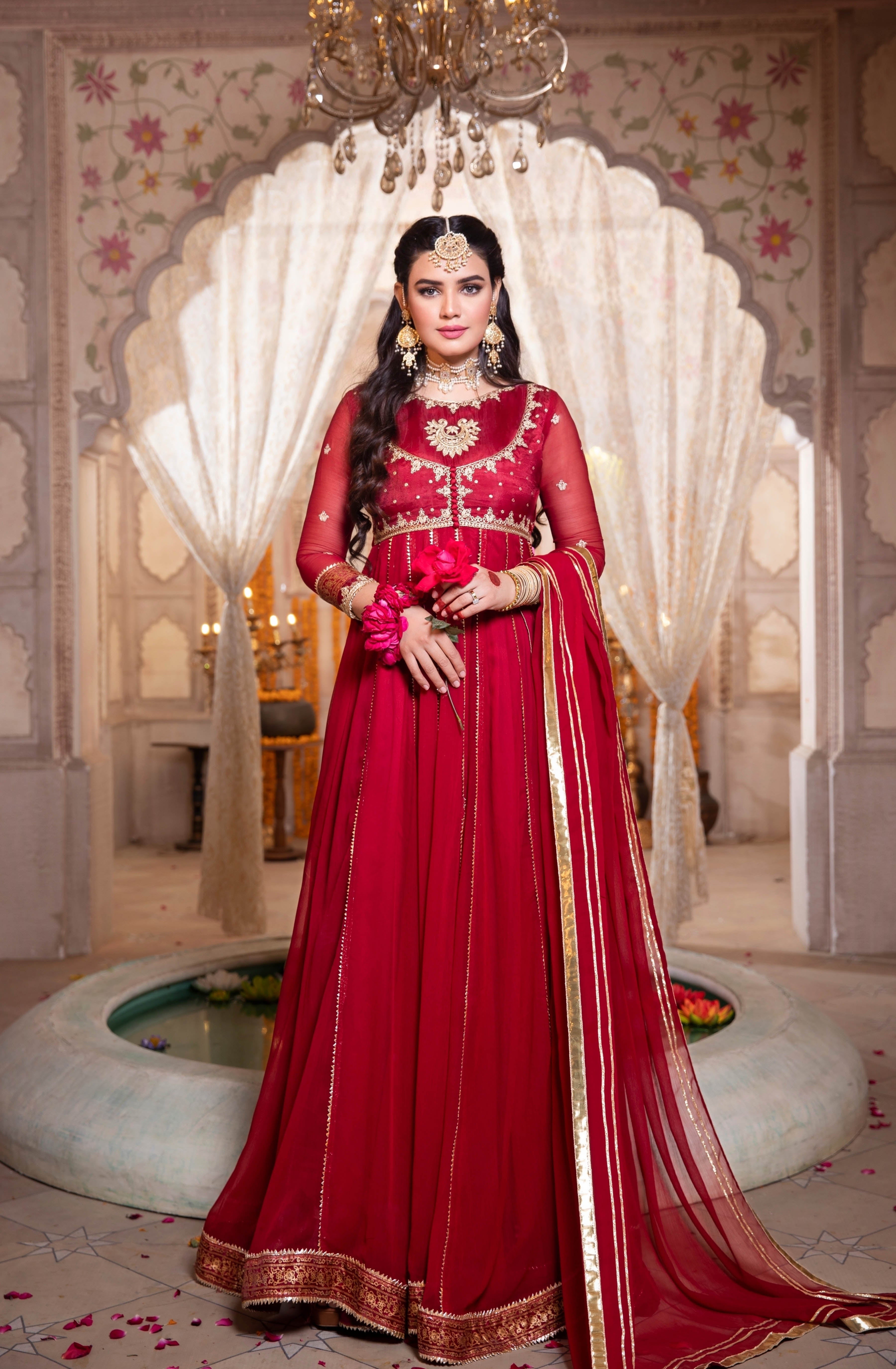 Kalidaar Frocks By Asma & Sidra Stitched Formals Suit-Anar-Kali
