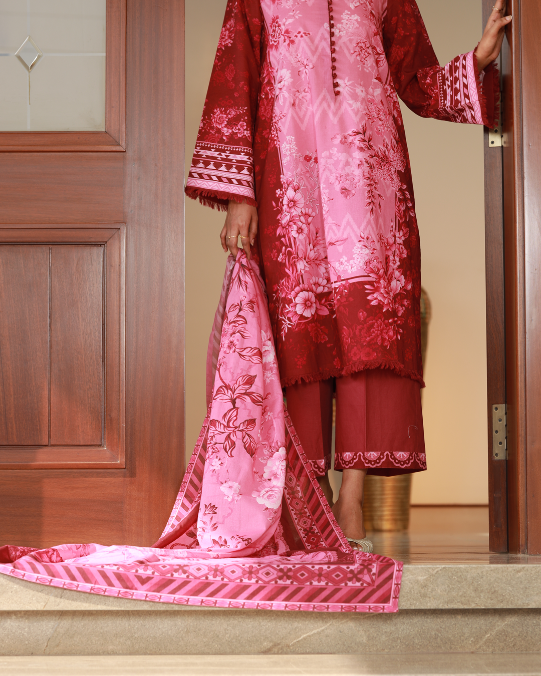 Chameli Studio-Flora Femme Lawn Digital Print 3 Piece Unstitched Suit Set-WRTS-0002