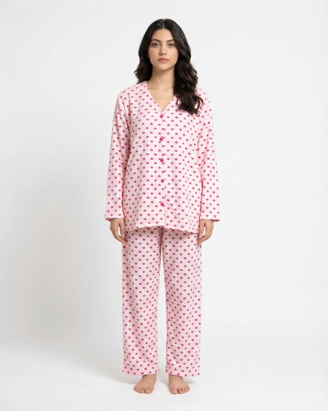 Summer Crinkled Pajama Suit - Love Checks