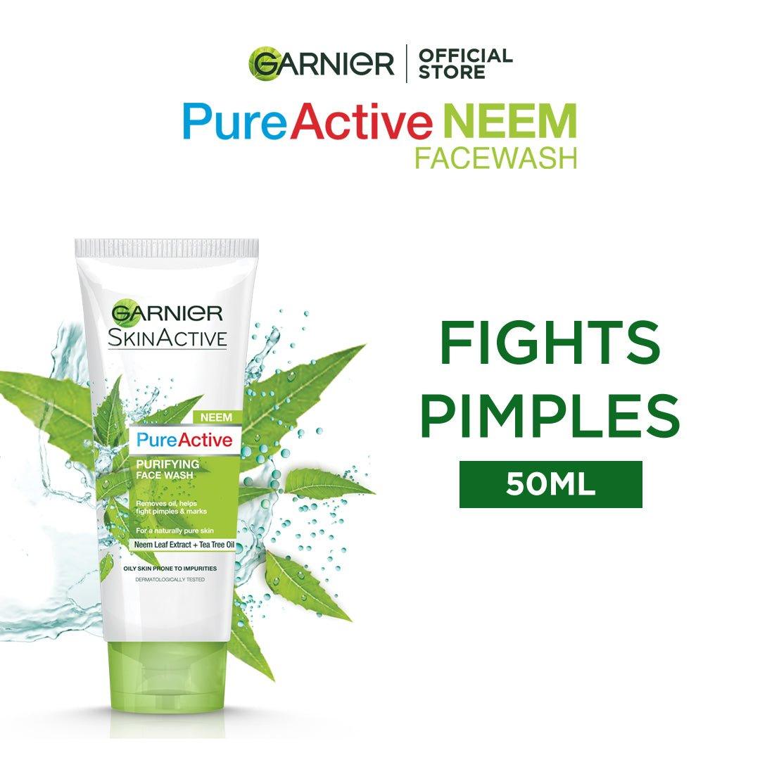 Garnier Skin Naturals Pure Active Neem Purifying Face Wash - 50Ml