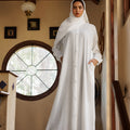 Hijabi.Pk White Grace Button-Down Abaya - Signature
