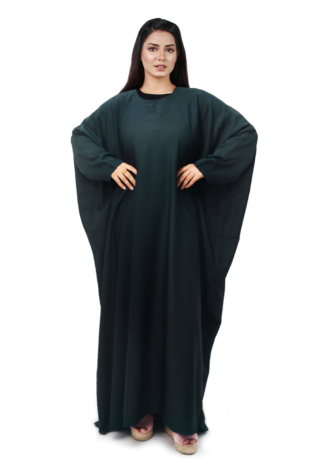 Abaya.Pk GREEN BUTTERFLY GOWN ABAYA