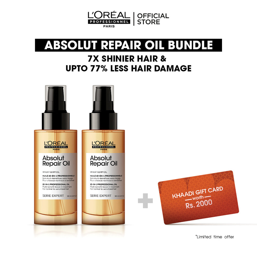 L'Oreal Professional - Absolute Repair Oil Bundle with Free Khaadi Voucher worth 2,000