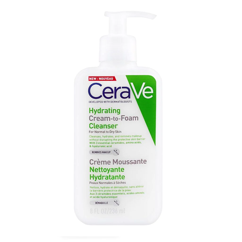 Cerave Hydrating Cream To Foam Cleanser Removes Makeup 237Ml