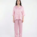 Drop Shoulder Silk Pajama Suit - Dreamy Hearts