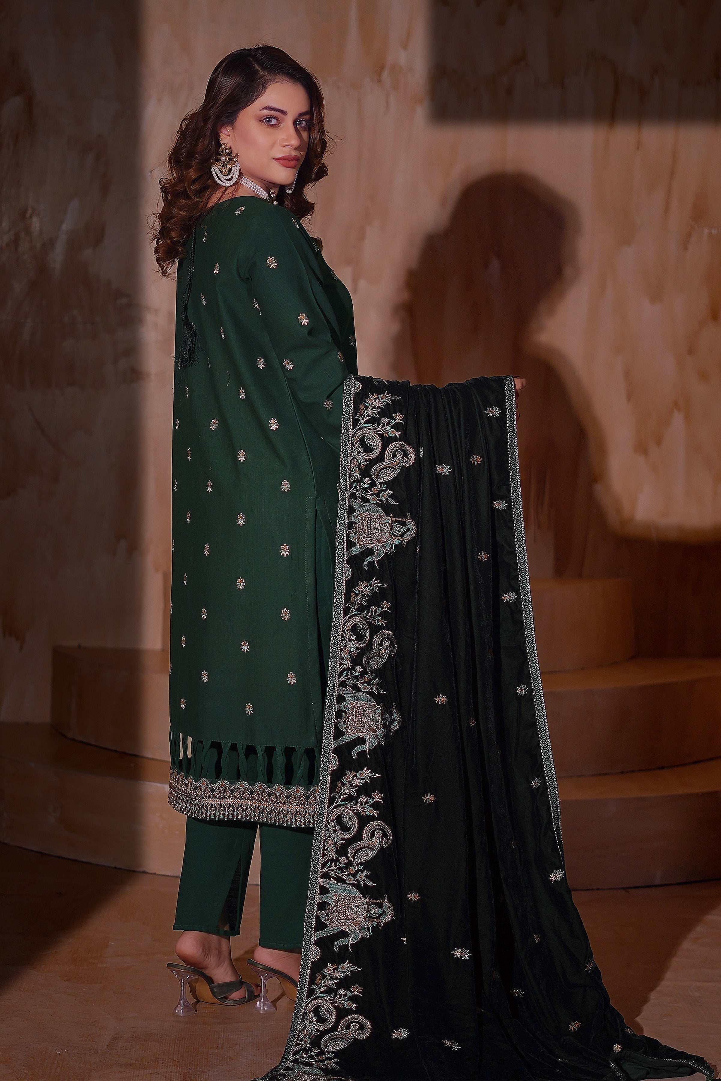 Aayra Stitched Winter Collection'2025-AY1140 - Forest Noir 3Pc