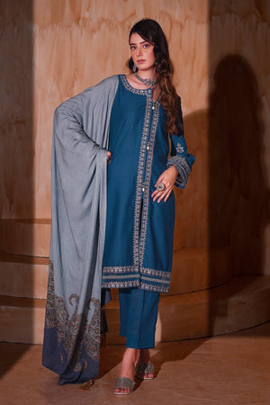 Aayra Stitched Winter Collection'2025-AY1144 - Yale Blue 3Pc