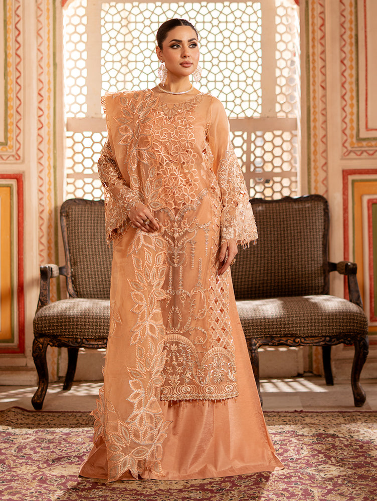 Rozal By Zebtan Unstitched 3 Piece Luxury Formals Suit-RZ-01
