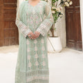 Lamhay By Shamooz Unstitched 3 Piece Luxury Chiffon Formals Suit-Lime Green SU-157