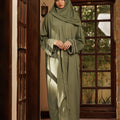 Hijabi.Pk Olive Pearl Sleeve Abaya - Signature