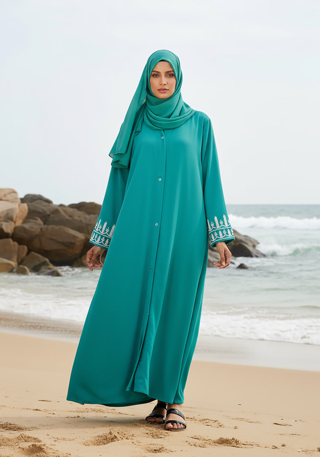 Hijabi.Pk Sea Breeze Finesse Abaya - Signature