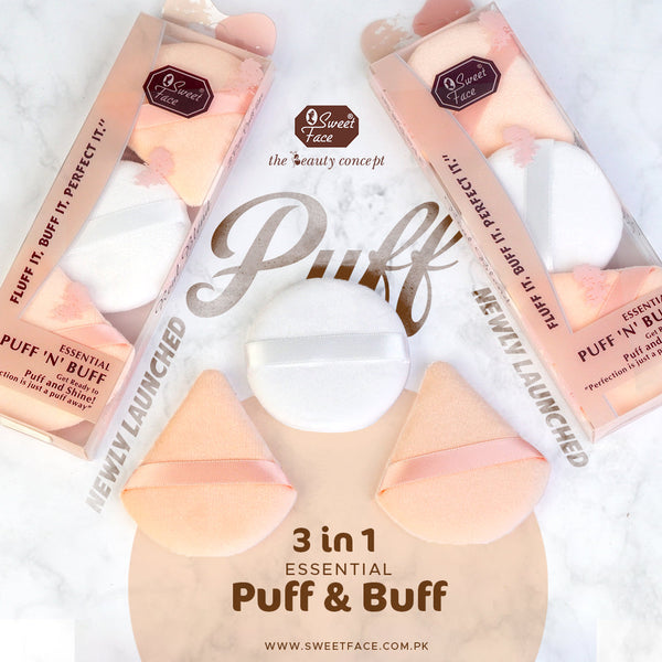 Sweetface - 3 In 1 Essential Puff & Buff
