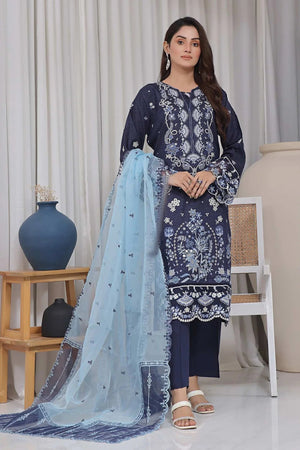 Dressline Un Stitched 3 Pcs Premium ChikankariEmb Viscose Zari Collection