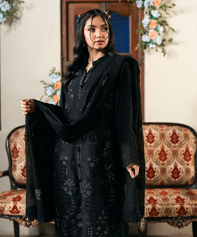 Baad-E-Naubahaar By Kaanthaa Unstitched 3 Piece Summer Suit-Kaali Ghataa Unstitched Embroidered Suit (3-Piece)