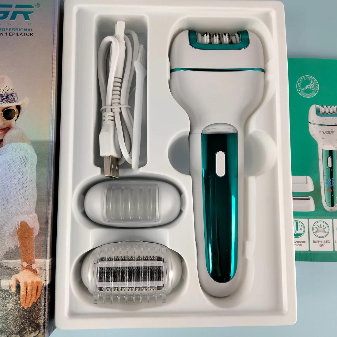 VGR-V-732 Multi-Functional 3-In-1 Professional Electric Rechargeable Ladies Epilator