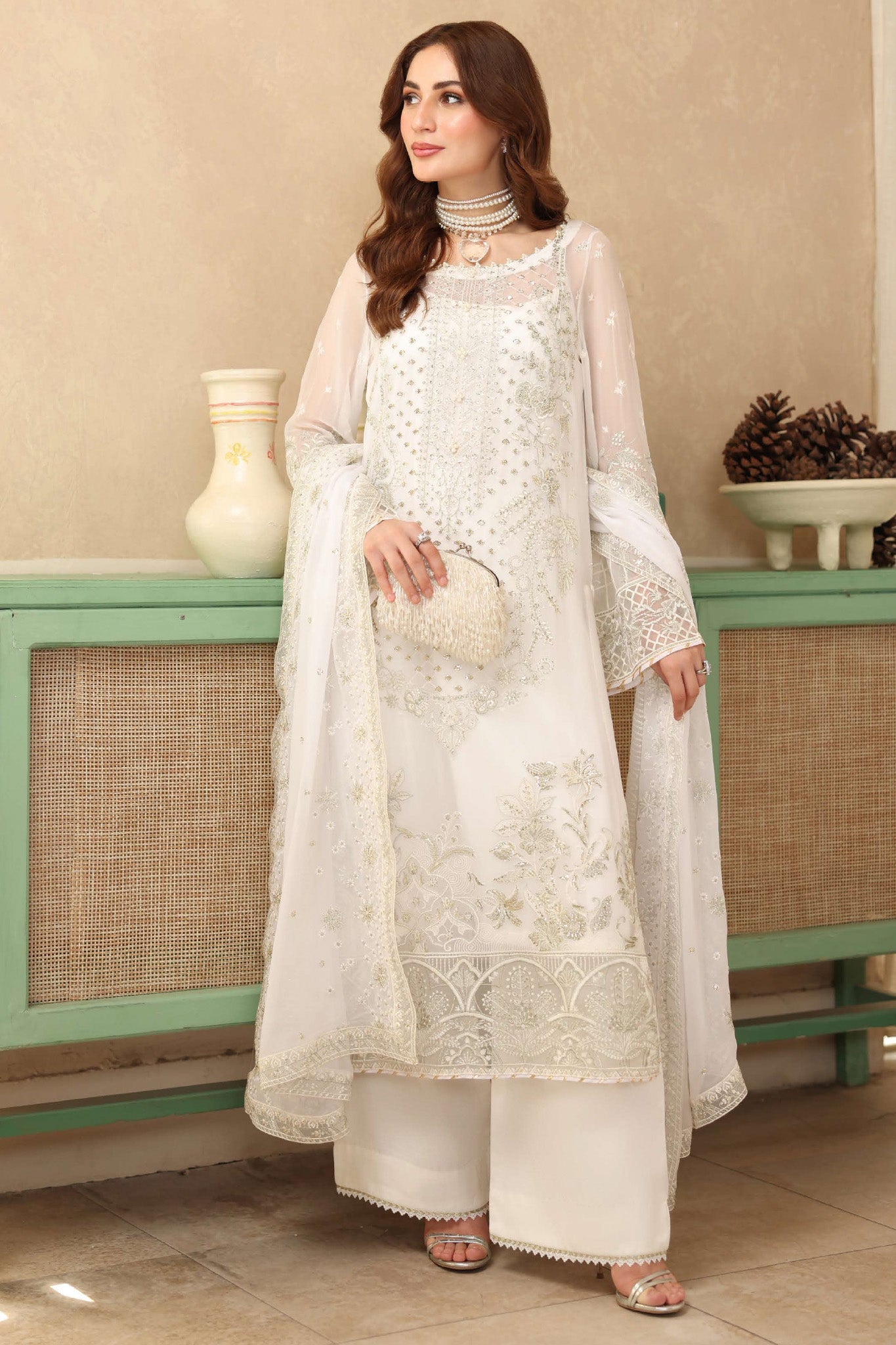 Sonehri by Ramsha Unstitched 3 Piece Chiffon Vol-02 Suit-BB-203
