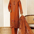 Muse By HZ Stitched 3 Piece Emb Cotton Slub Vol-03 Collection'2025-SSE-204-Rust
