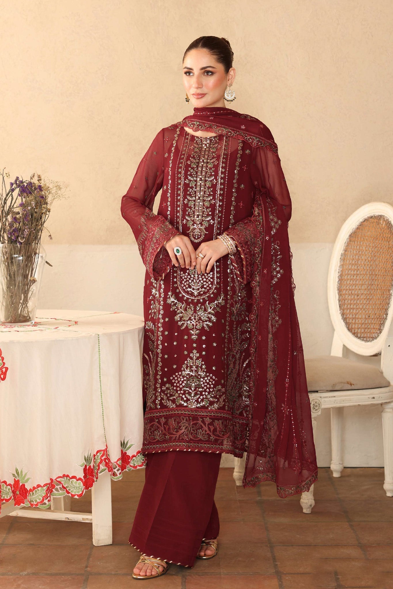 Sonehri by Ramsha Unstitched 3 Piece Chiffon Vol-02 Suit-BB-204