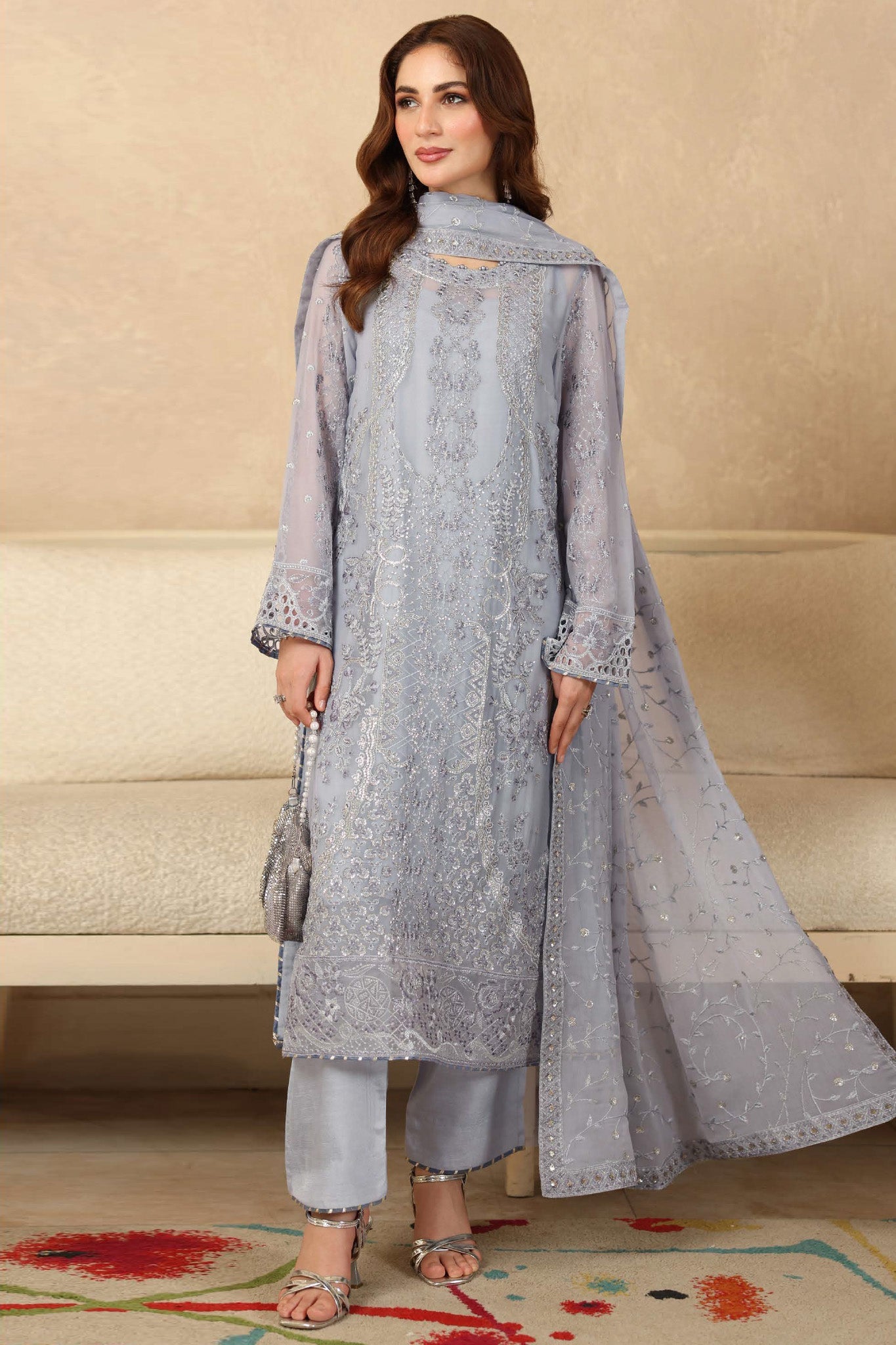 Sonehri by Ramsha Unstitched 3 Piece Chiffon Vol-02 Suit-BB-208